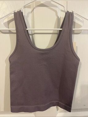 a new day Ribbed Scoop Crop Tank in Mauve